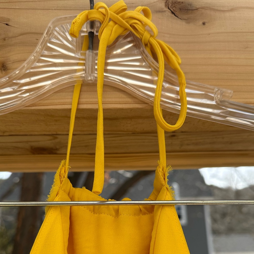 Banana Republic NWT Sunshine Yellow Wedding Guest Halter Tie Neck Dress sz 6 - Picture 8 of 16